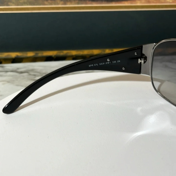 PRADA SHEILD AVIATOR UNISEX SUNGLASSES WITH CASE. 90s VINTAGE AND RARE IN EUC - Picture 13 of 16